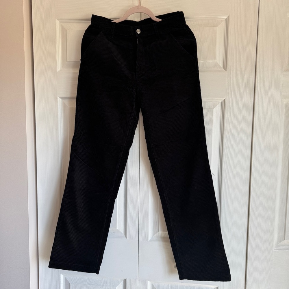 NWOT Womens Black Corduroy Pants with flower back pockets